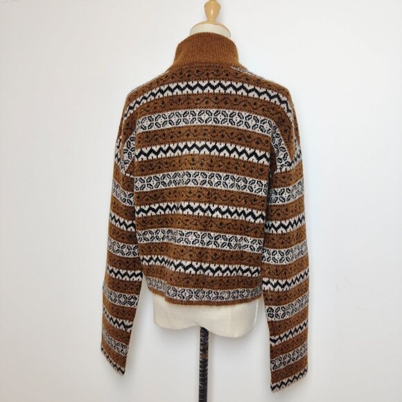 Sézane Thais Jacket Brown Jacquard Kid mohair - Picture 6 of 15